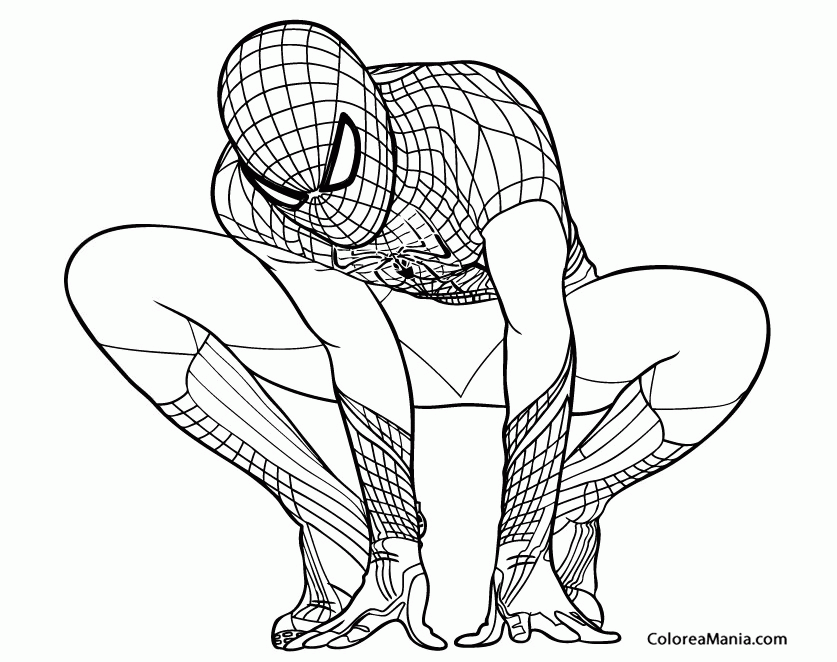 Colorear Spiderman 03 (Spiderman), dibujo para colorear gratis