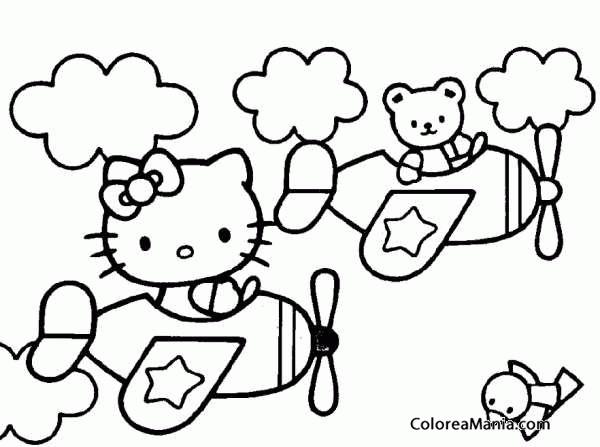 Colorear Hello Kitty en avin