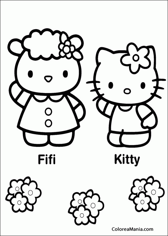 Colorear Kitty y Fifí