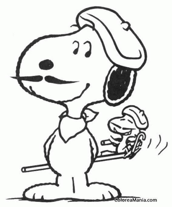 Colorear Snoopy pintor