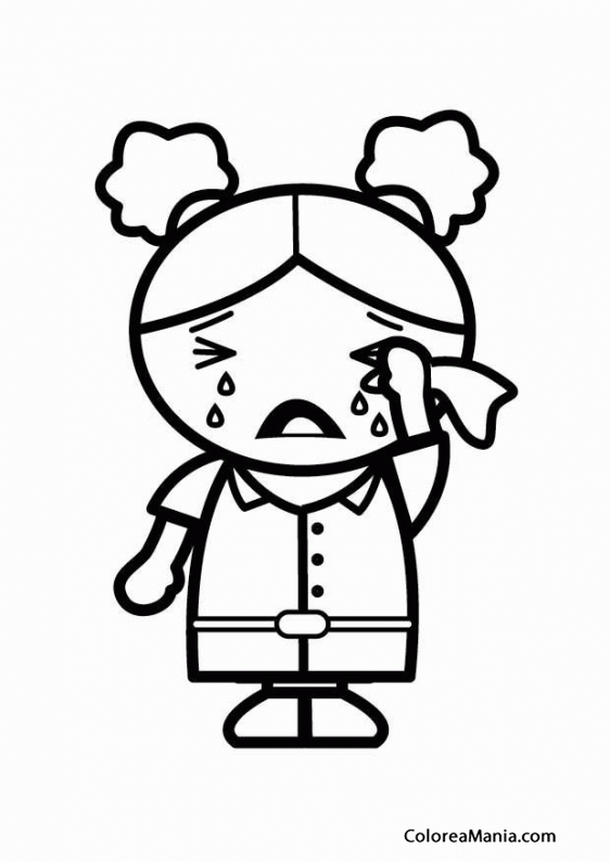 Colorear Niña triste (Expresión y Lenguaje), dibujo para colorear gratis Colorear Niña triste (Expresión y Lenguaje), dibujo para colorear gratis