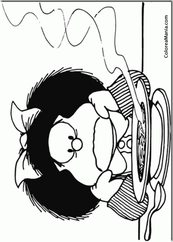 Colorear A mafalda le disgusta la sopa