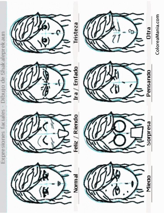 Colorear Expresiones faciales Shakal