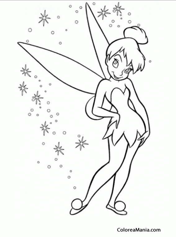 Colorear Campanilla, de Peter Pan (Clásicos Disney), dibujo para colorear gratis Colorear Campanilla, de Peter Pan (Clásicos Disney), dibujo para colorear gratis