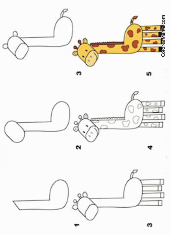 Colorear Como dibujar una jirafa