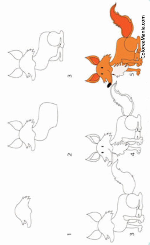 Colorear Como dibujar un zorro (Cómo dibujar animales), dibujo para colorear gratis Colorear Como dibujar un zorro (Cómo dibujar animales), dibujo para colorear gratis