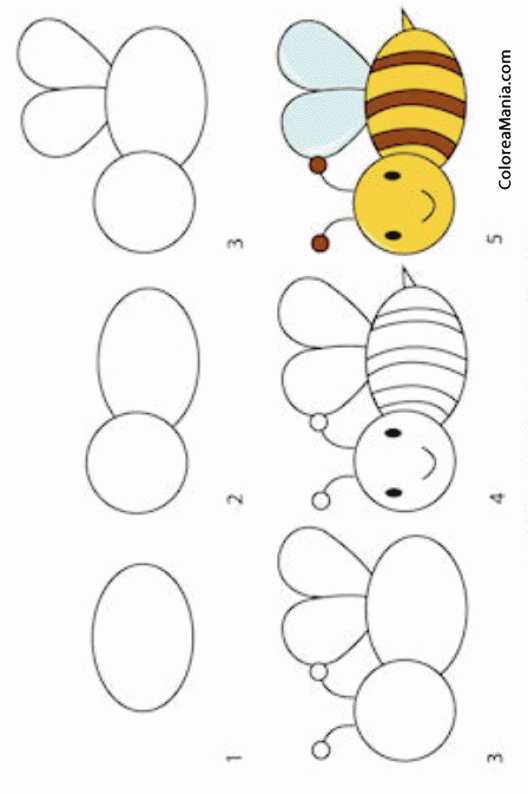 Colorear Dibujar una abeja (Cómo dibujar pequeños animales), dibujo para  colorear gratis