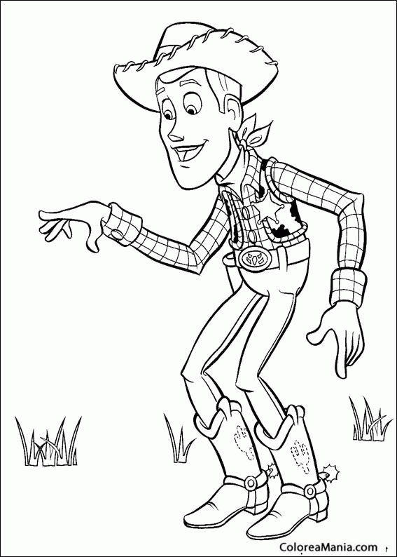  Colorear Woody   (Toy Story), dibujo para colorear gratis
