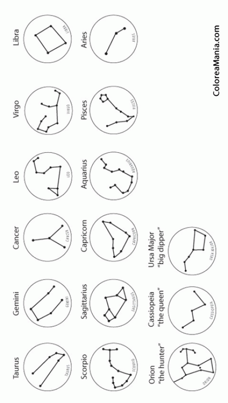 Colorear Costelaciones zodac