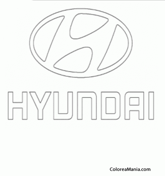  Colorear Hyiundai (Logos Empresas Automovilísticas), dibujo para colorear gratis