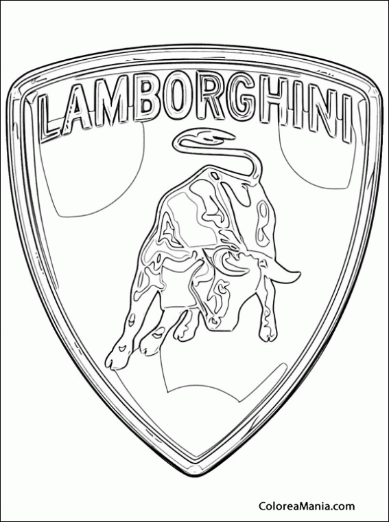  Colorear Lamborghini (Logos Empresas Automovilísticas), dibujo para colorear gratis