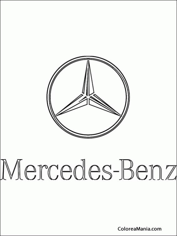 Colorear Mercedes-Benz (Logos Empresas Automovilísticas), dibujo para  colorear gratis