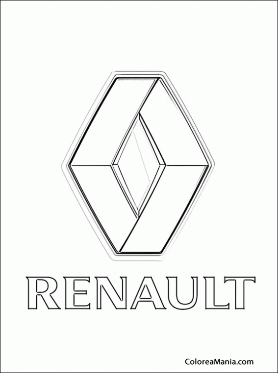  Colorear Renault auto (Logos Empresas Automovilísticas), dibujo para colorear gratis