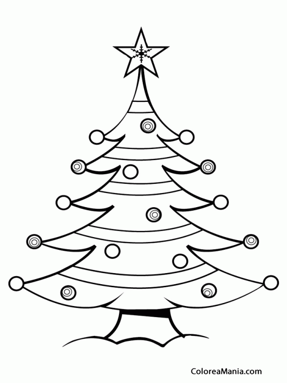 Colorear Árbol de Navidad (Navidad), dibujo para colorear gratis Colorear Árbol de Navidad (Navidad), dibujo para colorear gratis