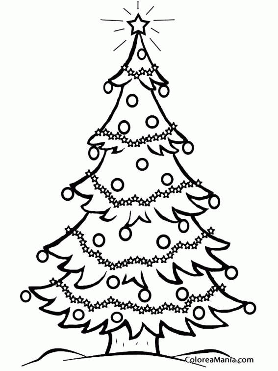 Colorear Árbol de Navidad 5 (Navidad), dibujo para colorear gratis