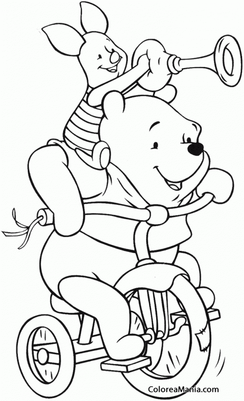 Colorear Triciclo de Winnie de pooh