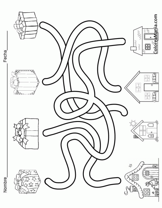 Colorear Laberinto Regalos Navidad