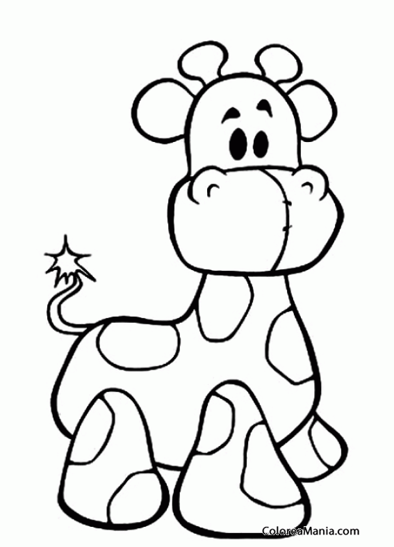 Colorear Jirafa de peluche (Peluches), dibujo para colorear gratis