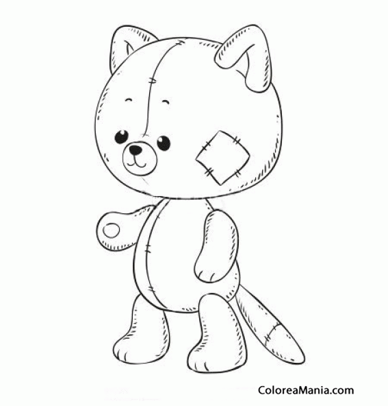 Colorear Gatito de Peluche