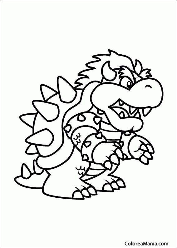 Colorear Bowser, el rey de los Koopas