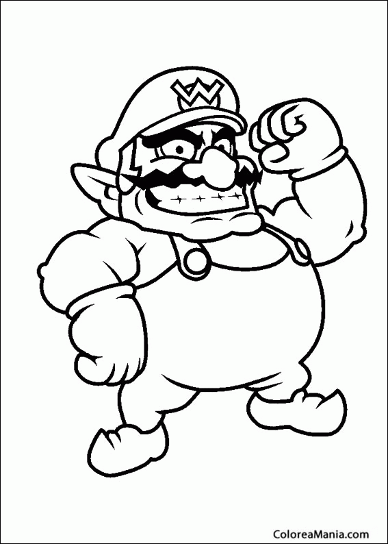 Colorear Wario, el Mario malo