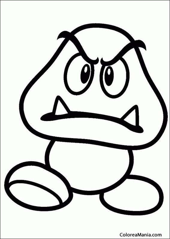 Colorear Goomba (Super Mario Bross), dibujo para colorear gratis