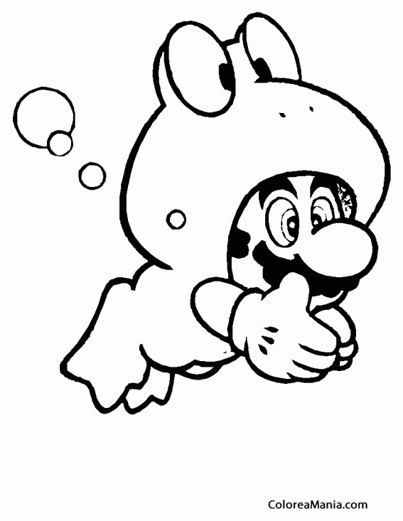 Colorear Mario vestido de sapo