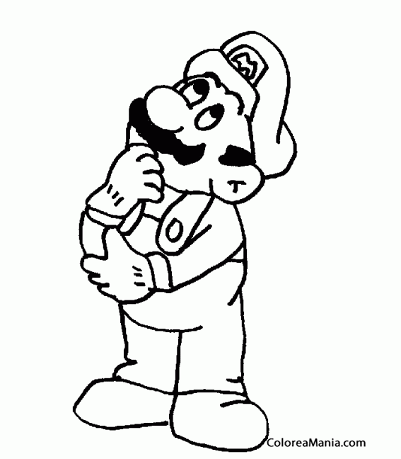 Colorear Super Mario est pensando