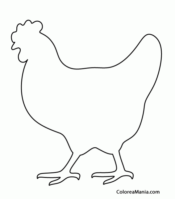 Colorear Silueta de una gallina