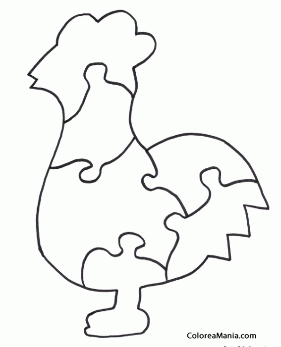 Colorear Pollo, puzzle infantil