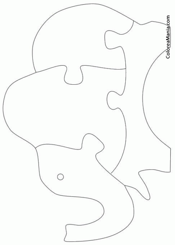 Colorear Elefante, puzzle infantil