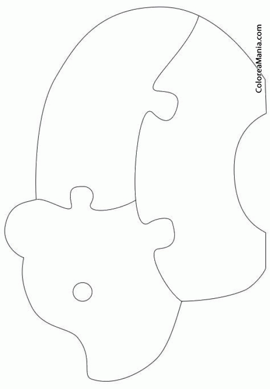 Colorear Oso, puzzle infantil