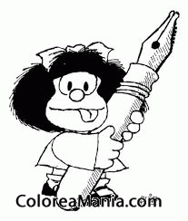 Colorear Mafalda con una estilogrfica gigante