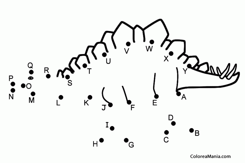 Colorear Triceratop por puntos