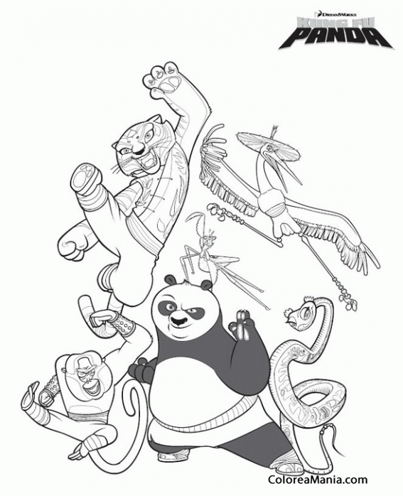 Colorear Kung Fu Panda