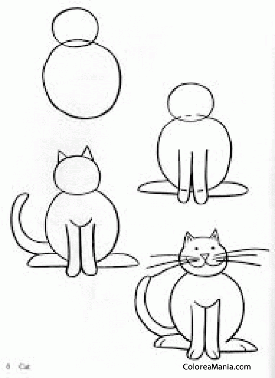 Colorear Un gato sentado de frente (Aprendiendo a dibujar), dibujo para colorear gratis Colorear Un gato sentado de frente (Aprendiendo a dibujar), dibujo para colorear gratis