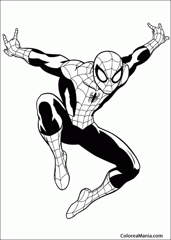 Colorear Spiderman volador