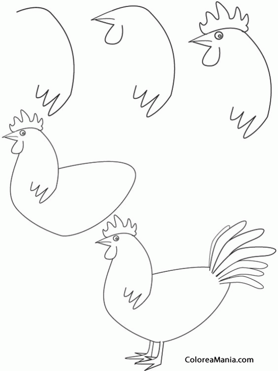 Colorear Gallina 2 (Cómo dibujar Aves), dibujo para colorear gratis Colorear Gallina 2 (Cómo dibujar Aves), dibujo para colorear gratis