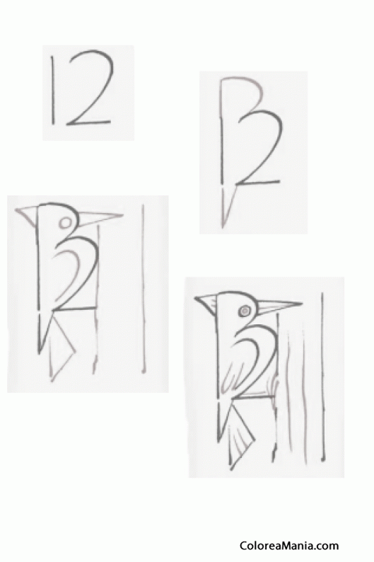 Colorear Pájaro carpintero (Cómo dibujar Aves), dibujo para colorear gratis Colorear Pájaro carpintero (Cómo dibujar Aves), dibujo para colorear gratis