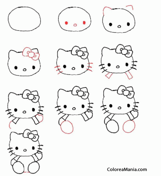 Colorear Cmo dibujar a Hello Kitty