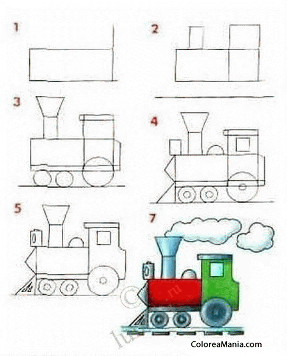 Colorear Cmo dibujar un tren