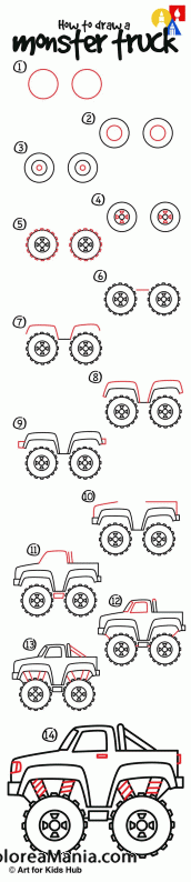 Colorear Cmo dibujar un Monster Truck