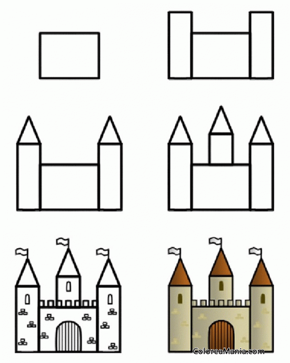 Colorear Cmo dibujar un castillo