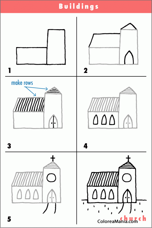 Colorear Cmo dibujar Iglesia