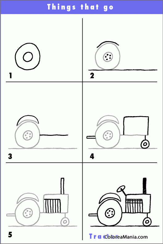 Colorear Cmo dibujar un tractor