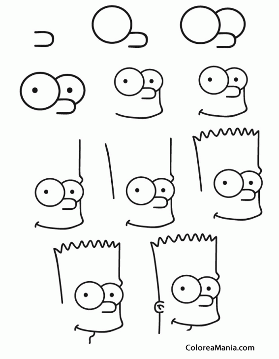 Colorear Cmo dibujar a Bart Simpson