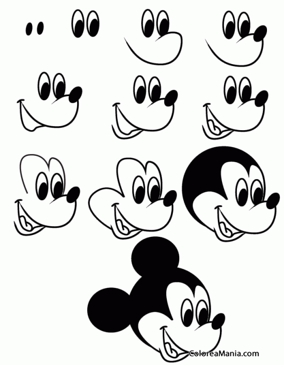 Colorear Cmo dibujar a Mickey Mouse