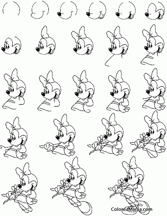 Colorear Cmo dibujar a Minnie Mouse