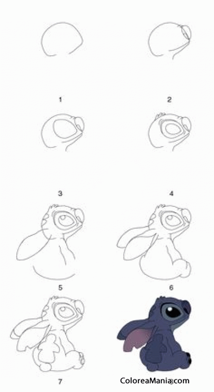 Colorear Cómo dibuja a Stitch (Cómo dibujar personajes), dibujo para colorear gratis Colorear Cómo dibuja a Stitch (Cómo dibujar personajes), dibujo para colorear gratis