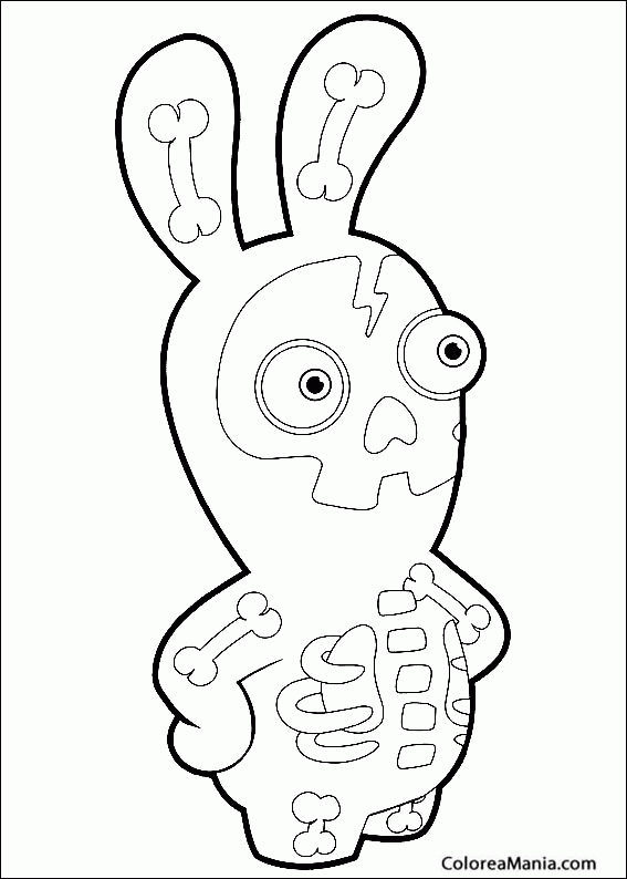 Colorear Rabbid esqueleto